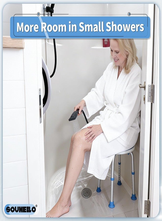 Souheilo FSA HSA Swivel Shower Stool for Inside Shower, Shower Chair for Inside Tub, Shower Seat, Bath Chair for Elderly/Pregnant SOUHEILO, Blue - Image 3