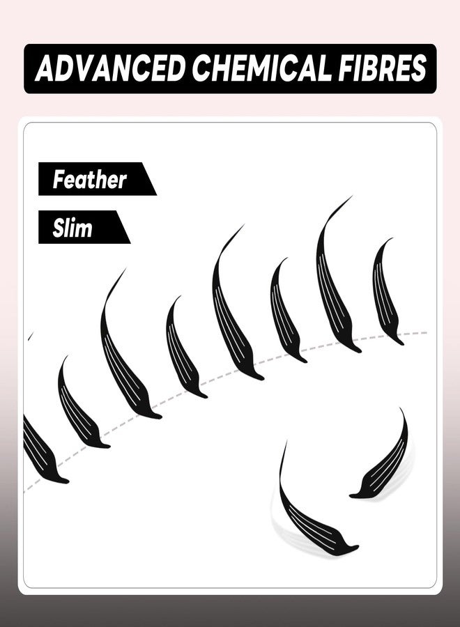 Arison Lashes Premade Fan Anime Lashes Fans False Eyelash Russian Extension Volume Fluff Natural Cat Eye Lashes(Slant Fan-D-8-15Mix) - Image 3