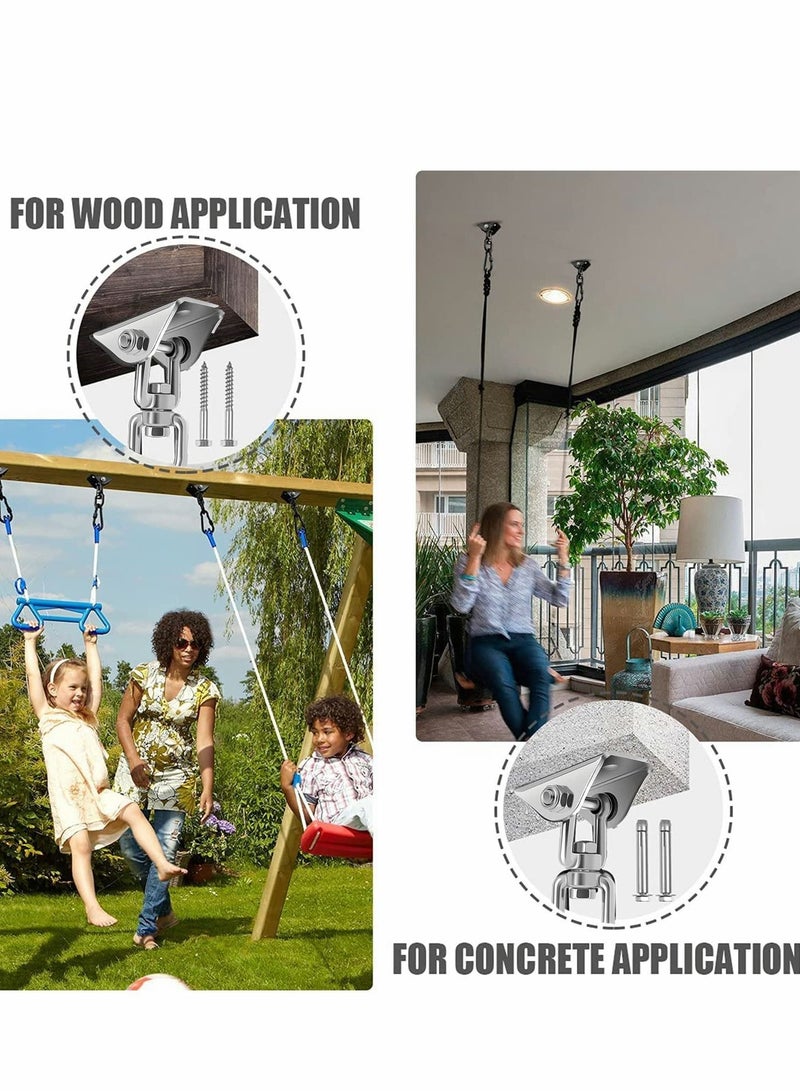 Y&D Hammock Hanging Kit Heavy Duty Stainless Steel 360°Rotate Bag Hanger 1200 lb Capacity Antirust Suspension Hooks  - Image 4