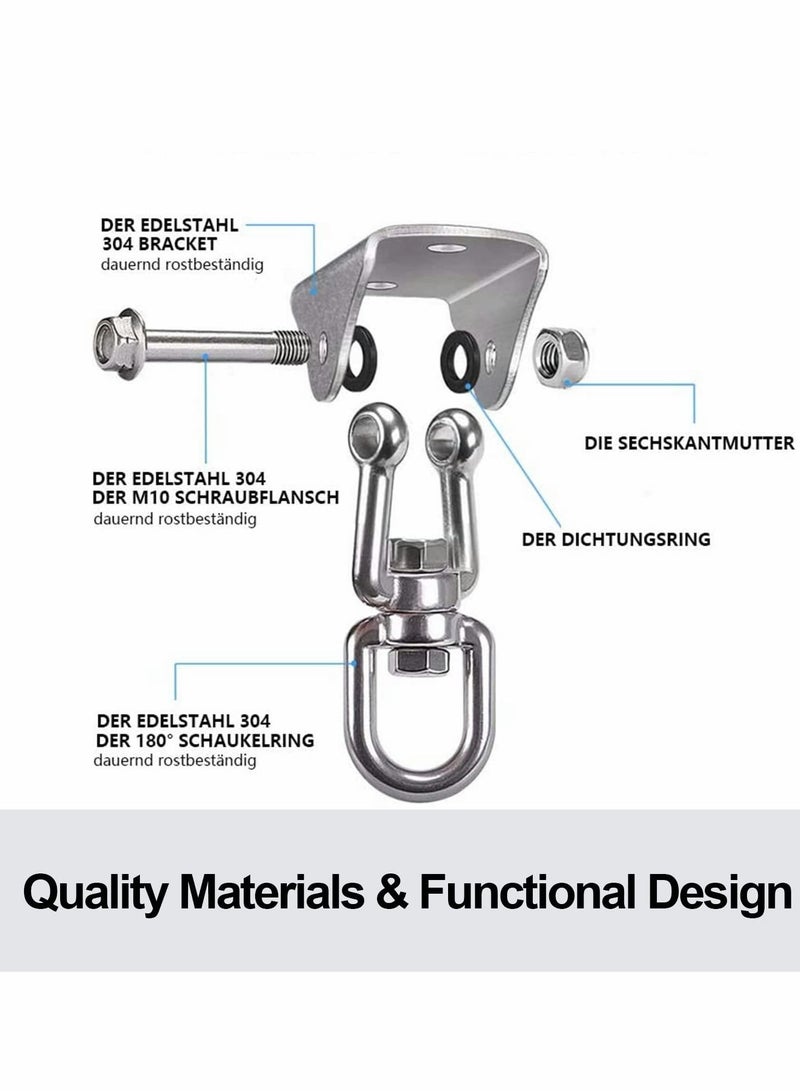 Y&D Hammock Hanging Kit Heavy Duty Stainless Steel 360°Rotate Bag Hanger 1200 lb Capacity Antirust Suspension Hooks  - Image 2