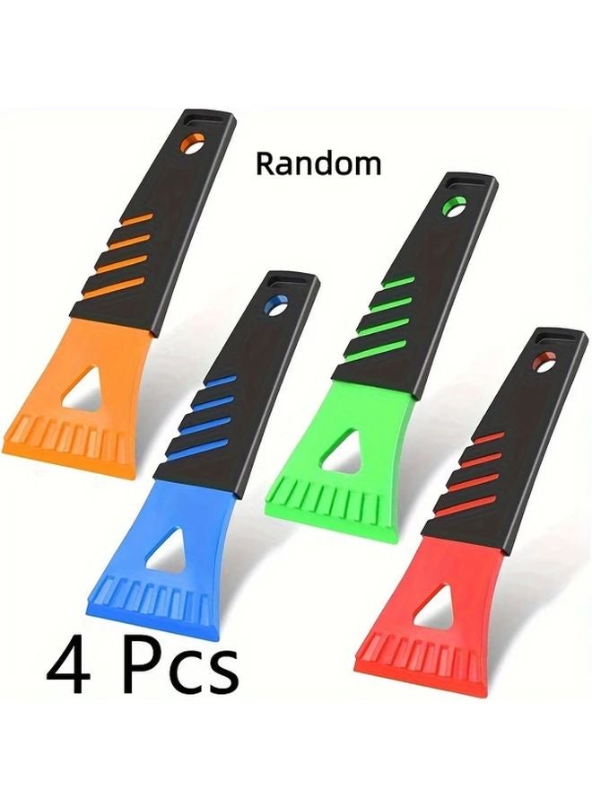 Multicolor 4 Pcs Durable Plastic Car Ice Scraper For Windshield Frost Removal Defroster Tool - Image 1