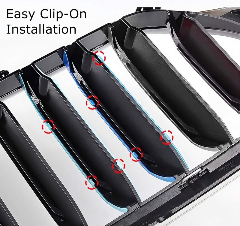 iJDMTOY Exact Fit ///M-Colored Grille Insert Trims Compatible With 2006-2008 BMW E90/E91 Pre-LCI 3 Series w/12-Beam Grill ONLY Heavy load resistant - Image 5