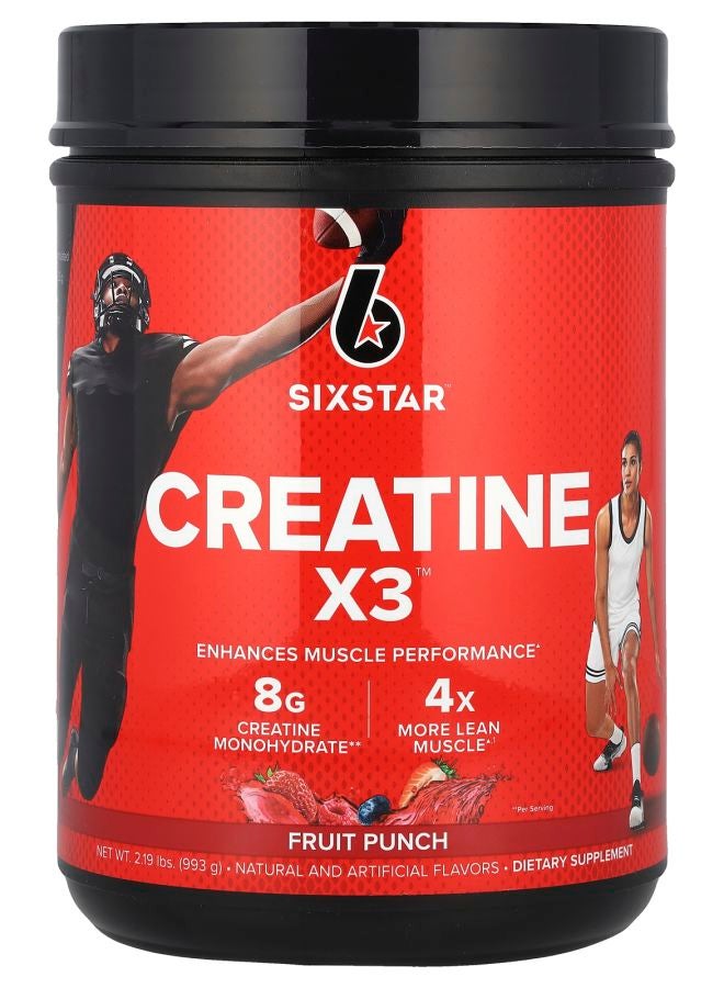كرياتين X3™ بنكهة فواكه 2.19 رطل (993 جرام)