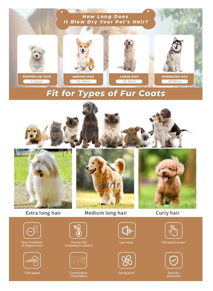 Wtrtr Pet Blower Blowing Machine for Dog Cat Grooming Fur Blaster High Velocity Powerful (BLX01A) 1 year Warranty