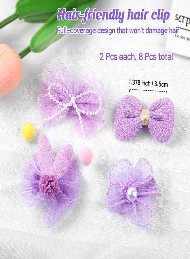 Cherocito 400 Pcs Baby Girls Hair Accessories Set,Baby Girls Hair Ties,Flower Bows Rubber Bands,Hair-friendly Hair Clip,Soft Elastic Hair Bands,Claw Clip(Purple) - Image 3