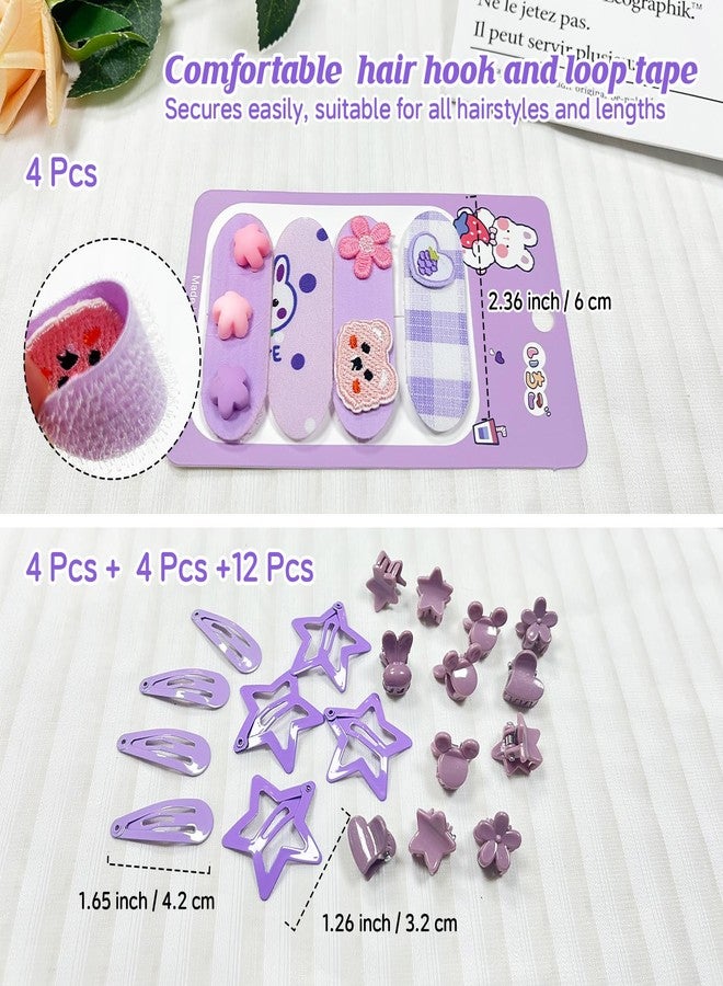 Cherocito 400 Pcs Baby Girls Hair Accessories Set,Baby Girls Hair Ties,Flower Bows Rubber Bands,Hair-friendly Hair Clip,Soft Elastic Hair Bands,Claw Clip(Purple) - Image 4