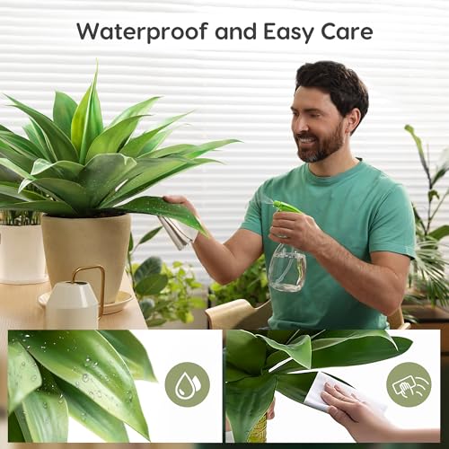 Velener Fake Agave Artificial Plants, Fake Succulents Plant for Room Decor, Unpotted Faux Agave Stems Plant for Outdoor/Indoor Decor, 22 inches - Image 5