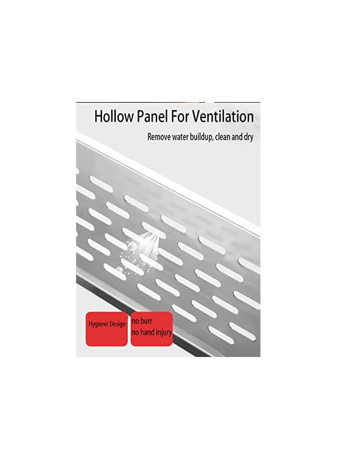 Raxoom Lavatory Towel Rack 2-Tier with Two Towel Bars, Stainless Steel Lavatory Bath Towel Shelf Wall Mount Towel Holder No Drilling, Heavy Duty Bathroom Shelf Shower Caddy Rustproof, 15.7in/40cm - Image 3