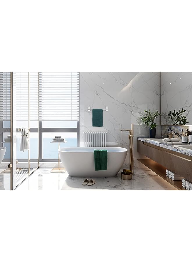 Raxoom Lavatory Towel Rack 2-Tier with Two Towel Bars, Stainless Steel Lavatory Bath Towel Shelf Wall Mount Towel Holder No Drilling, Heavy Duty Bathroom Shelf Shower Caddy Rustproof, 15.7in/40cm - Image 5