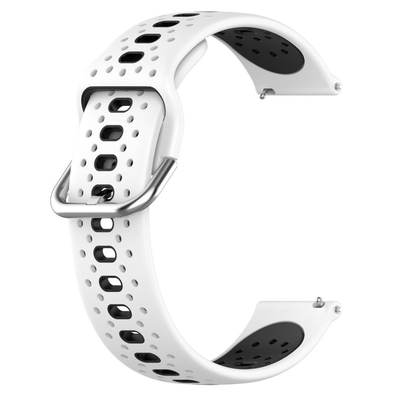 S-TOP For Garmin Vivoactive3 Music 20mm Breathable Two-Color Silicone Watch Band(White+Black) - Image 2