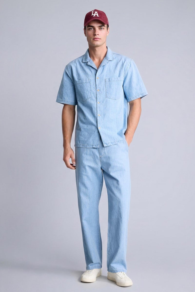 DeFacto Blue Man Soft Textured Baggy Fit Jeans Casual - Image 3
