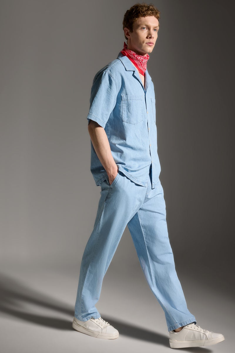 DeFacto Blue Man Soft Textured Baggy Fit Jeans Casual - Image 2