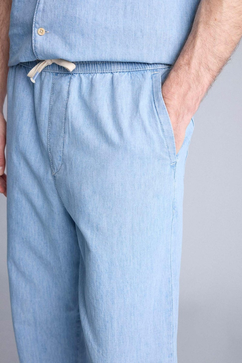 DeFacto Blue Man Soft Textured Baggy Fit Jeans Casual - Image 5