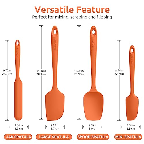 U-Taste UTaste Silicone Spatula Set with 600 Degrees Fahrenheit Heat Resistant Orange - Image 3