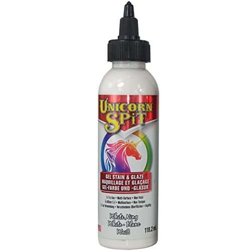 Unicorn SPiT 5770005 Gel Stain and Glaze, White Ning 4.0 FL OZ Bottle - Image 1