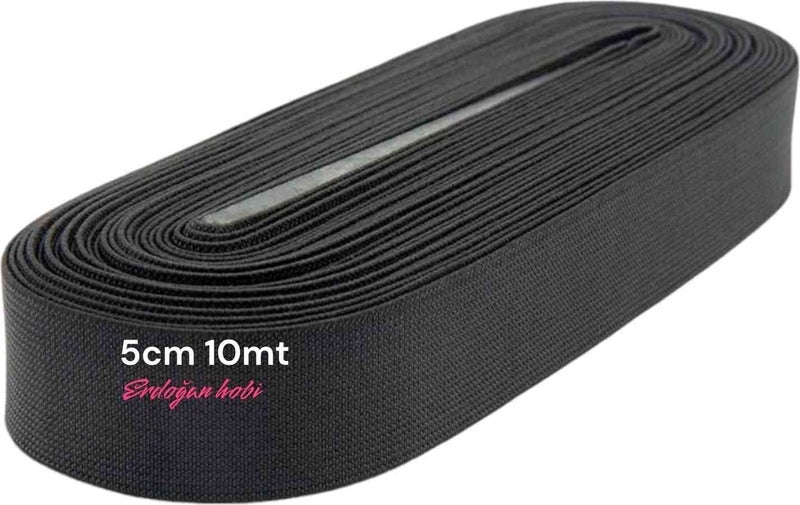 Erdoğan Hobi Wide Elastic 5cm 10 mt Leg Elastic Waist Elastic Panty Elastic Mattress Elastic Multi-Purpose Elastic