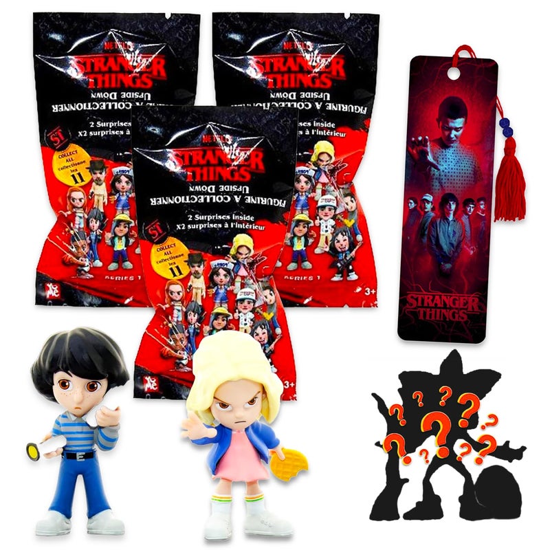 Stranger Things Blind Bag Party Favors 3 Pack â€“ Bundle with 3 Collectible Figures Plus Bookmark Mini Figures for Teens - Image 1