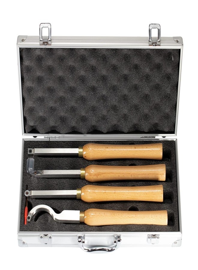 Asieg Tool 4pcs Mini Carbide Tipped Wood Lathe Turning tools Combo set Rougher Detailer Finisher Hollower with Wood Handle and Diamond Round Square Carbide Inserts - Image 4