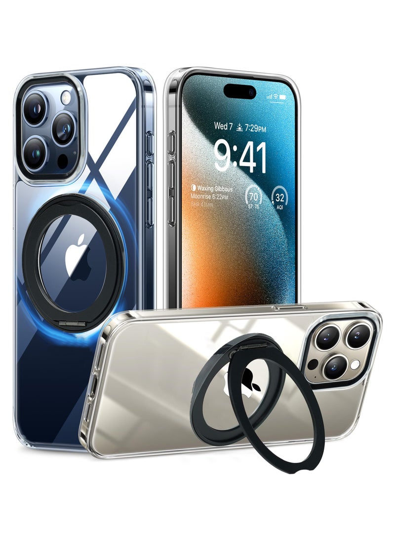 أزتك غطاء هاتف مغناطيسي لجهاز iPhone 15 Pro، غطاء مضاد للانزلاق ومقاوم للسقوط مع واقي بحلقة 360 درجة، متوافق مع MagSafe، مصمم حصريًا لجهاز iPhone 15 Pro ومضاد للخدش. - Image 1