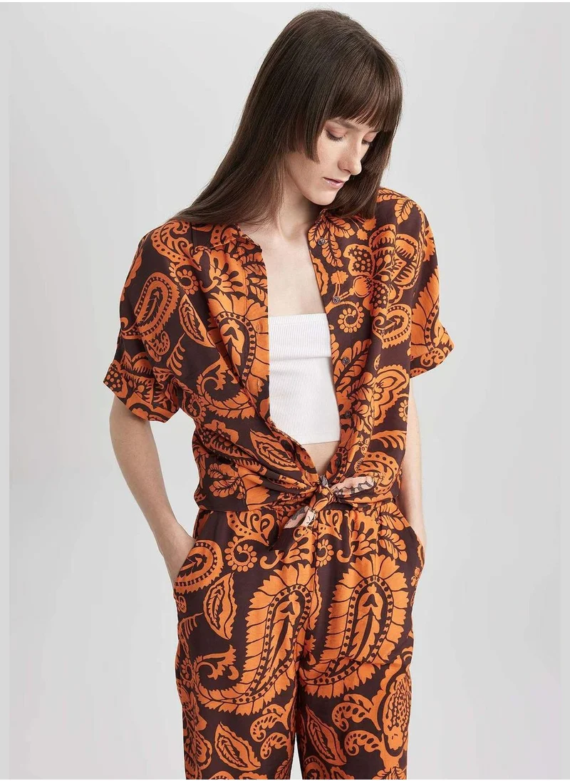 DeFacto Woman Woven Short Sleeve Shirt