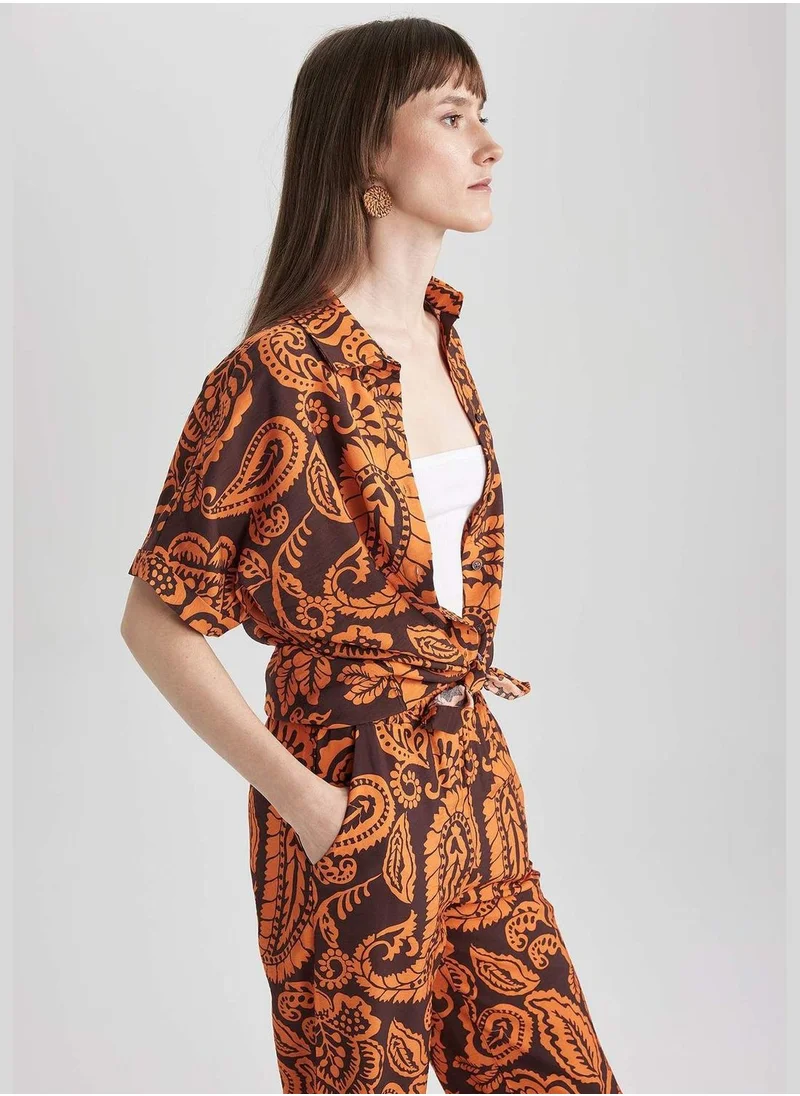DeFacto Woman Woven Short Sleeve Shirt