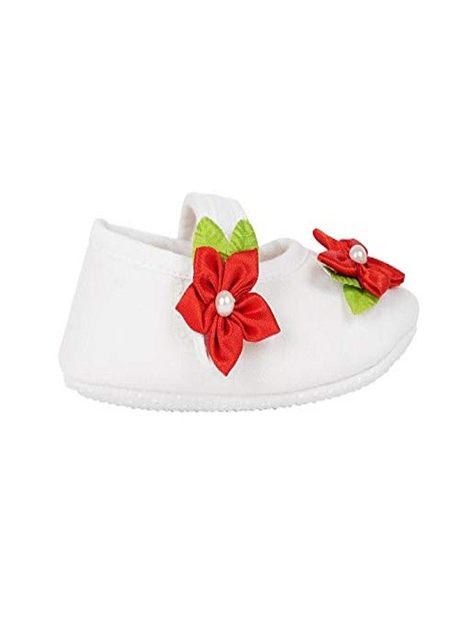 Rsmart Comfortable Cotton Booties Shoes For Baby Girl & Boy (9-12 Months) With Ribbon Closure - Image 2
