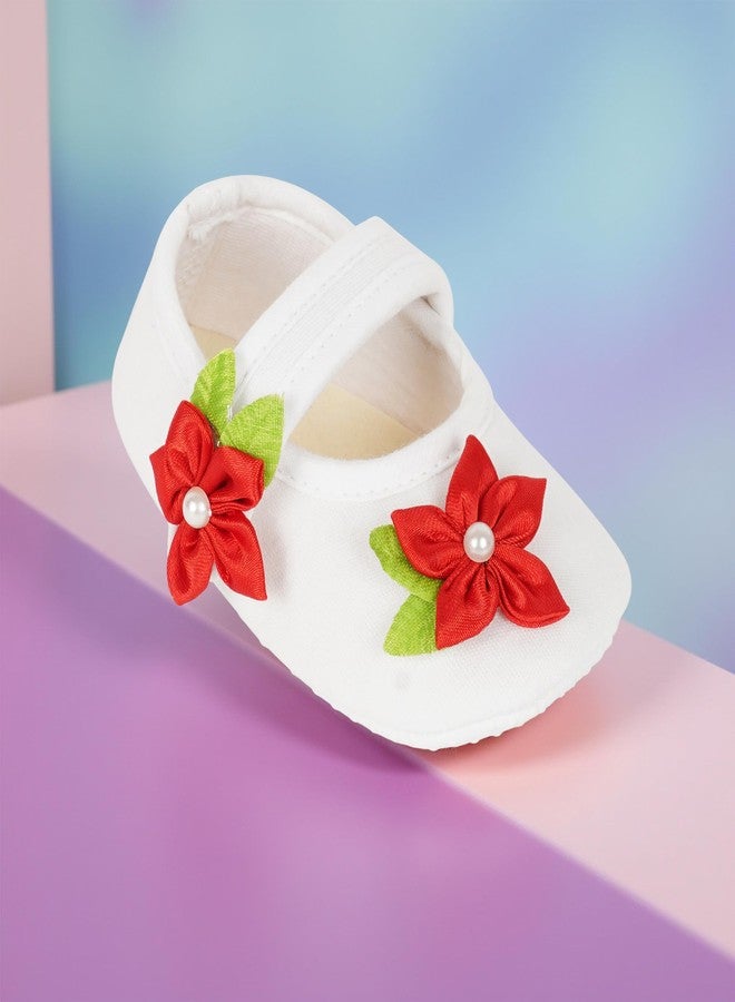 Rsmart Comfortable Cotton Booties Shoes For Baby Girl & Boy (9-12 Months) With Ribbon Closure - Image 1