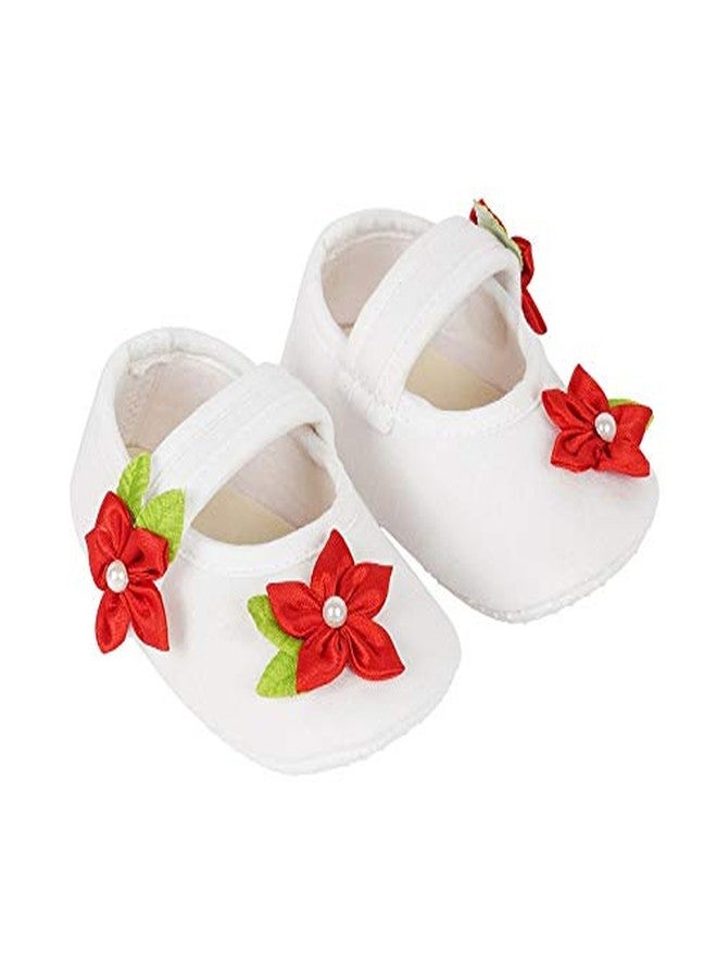 Rsmart Comfortable Cotton Booties Shoes For Baby Girl & Boy (9-12 Months) With Ribbon Closure - Image 3