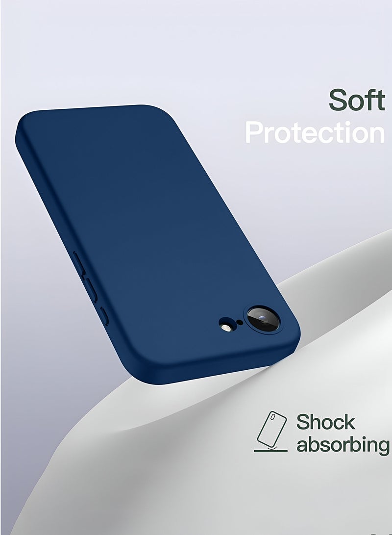 Wtech Apple iPhone 16e 5G 2025 Premium Soft Liquid Silicone Case Cover - Navy Blue - Image 3