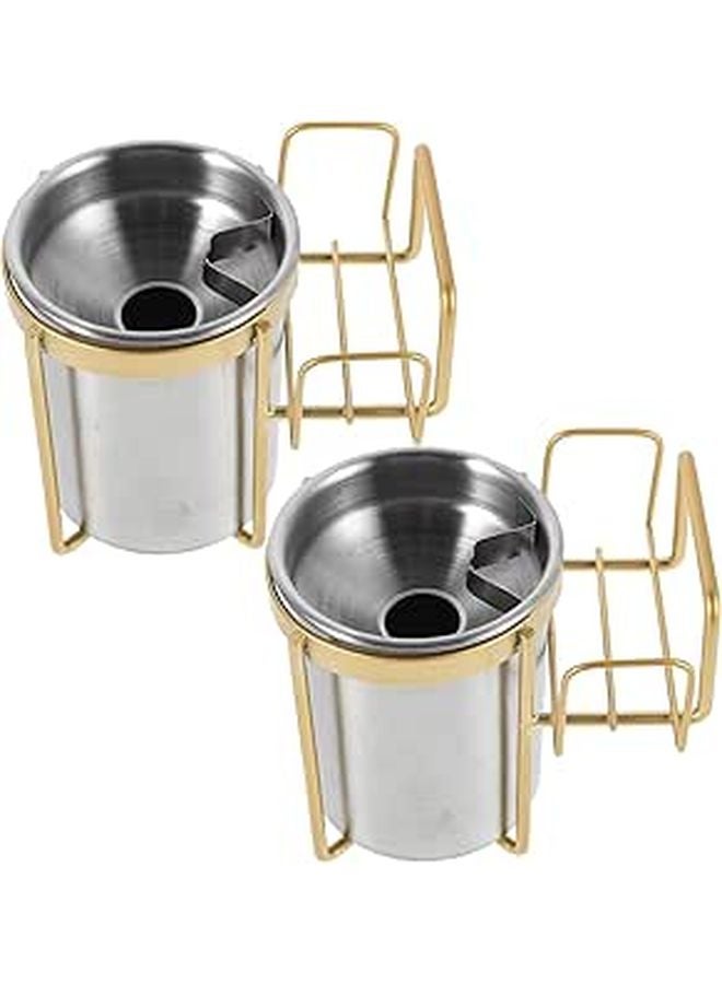 Stainless Steel Wall Mounted Ashtray 2Pcs with Adhesive Pads for Bathroom Toilet - Image 1
