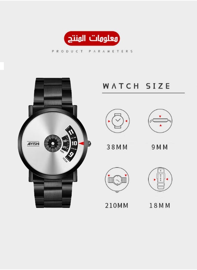 AIYISHI Watches for Men Fashion Stainless Steel Quartz Analog Water Resistant Watch  - Image 5
