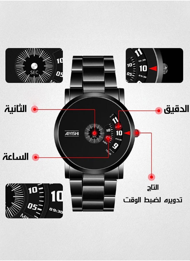 AIYISHI Watches for Men Fashion Stainless Steel Quartz Analog Water Resistant Watch  - Image 2