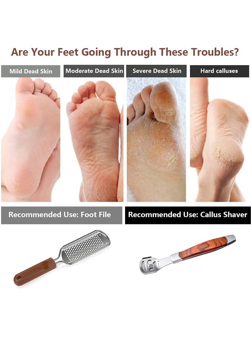 Excefore Pedicure File, Colossal Foot Rasp & Wood Handle Callus Shaver (10 Replacement Blade and 1 Foot File Heads), Pedicure Foot File Kit - Image 5