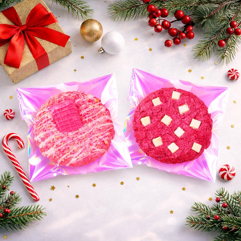 Cherodada 4x4 Inch Cookie Bags with Seals, Iridescent Self Adhesive Sealing Cellophane Brownie Wrappers Bags, Holographic Individual Treat Plastic Bags for Gift, Baking, Snack Packaging (100 Pcs) - Image 3