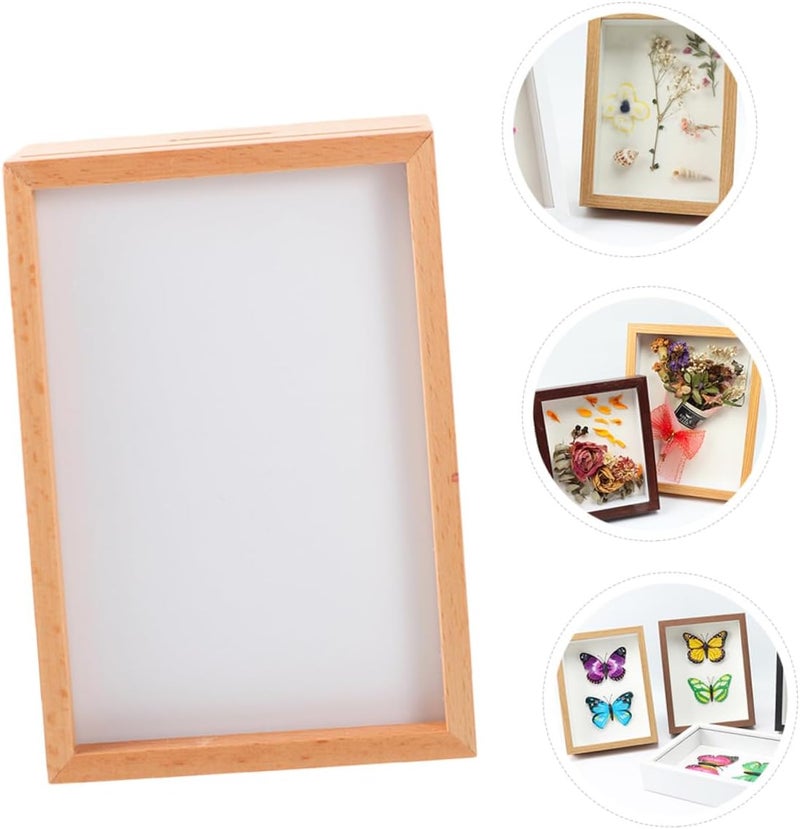 SEWACC Wooden Photo Display Frame 8-inch Pressed Flower Artwork Frame Hollow 3d Design for Tabletop Decoration and Botanical Specimen Display - Image 4