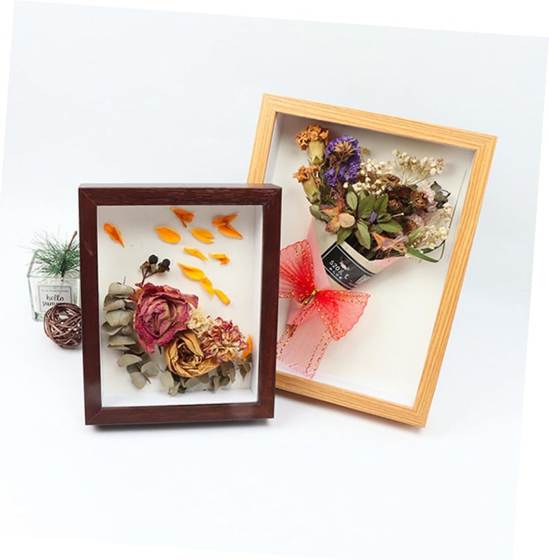 SEWACC Wooden Photo Display Frame 8-inch Pressed Flower Artwork Frame Hollow 3d Design for Tabletop Decoration and Botanical Specimen Display - Image 5