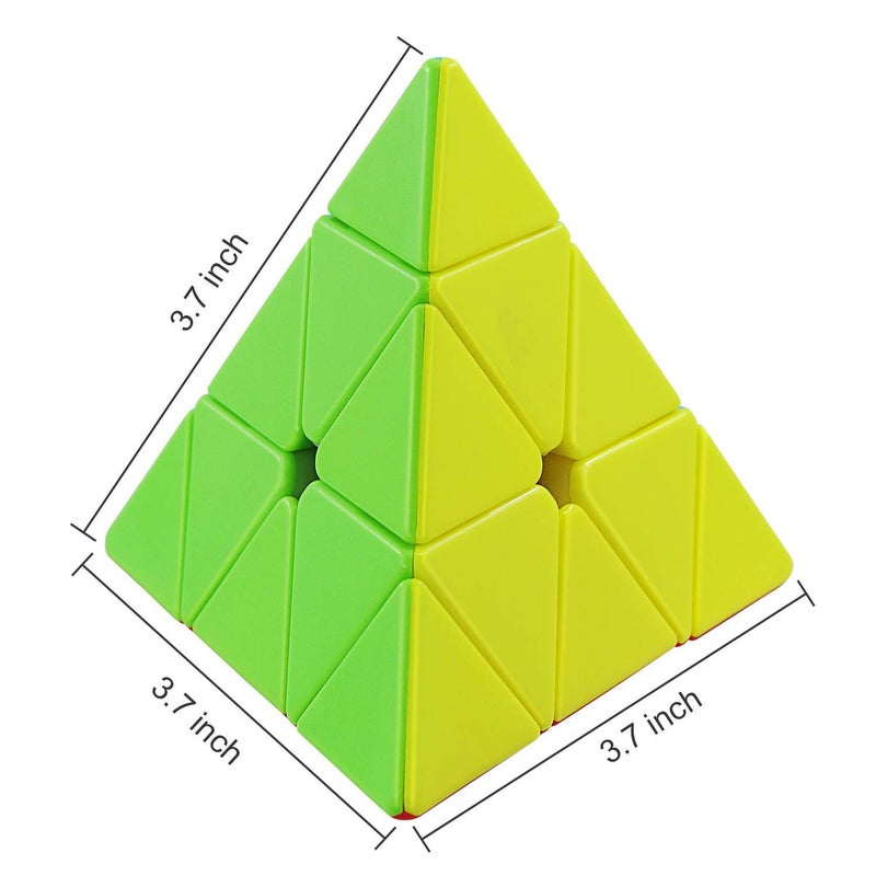 D ETERNAL مجموعة مكعبات مرآة ومكعب هرم بyramid مثلث عالي السرعة بدون ملصقات لعبة سحرية للمكعبات للأعمار من 14 سنة وما فوق، المراهقين - Image 3