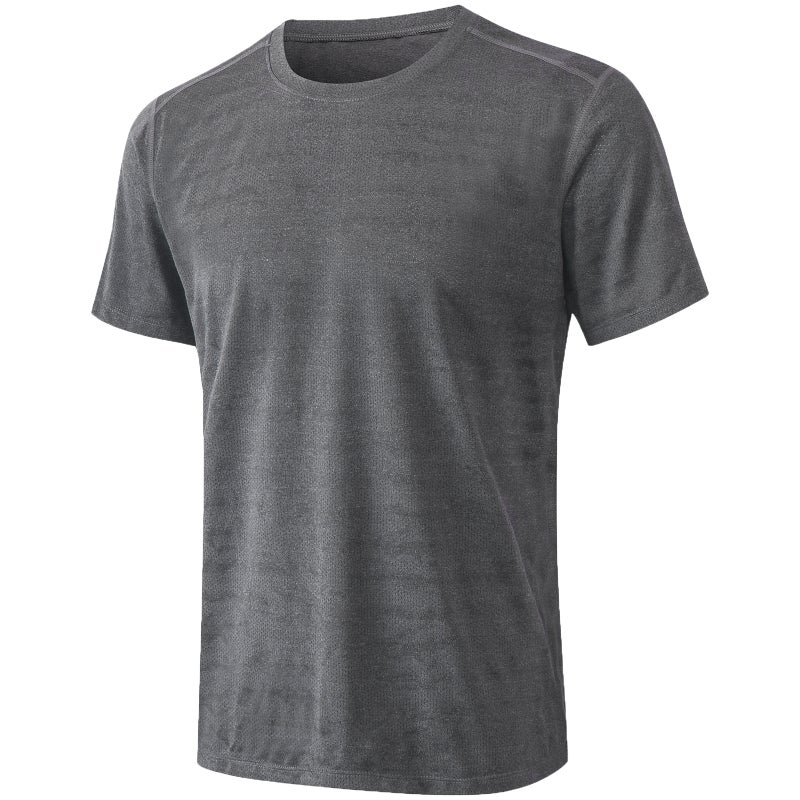 Men Quick Dry Breathable Short Sleeve Shirt High Elastic Workout Top Fitness Shirt - Image 1