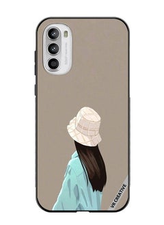 Protective Case Cover For Motorola Moto G82 Brown Hat Girl Design Multicolour