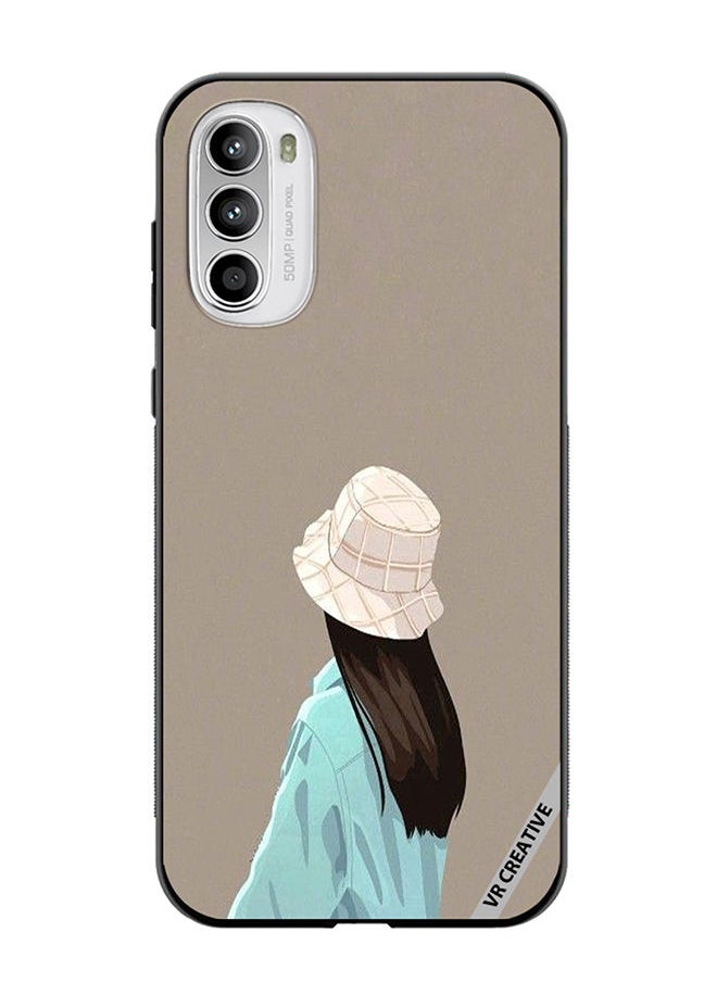 VR CREATIVE - Protective Case Cover For Motorola Moto G82 Brown Hat Girl Design Multicolour - Image 1
