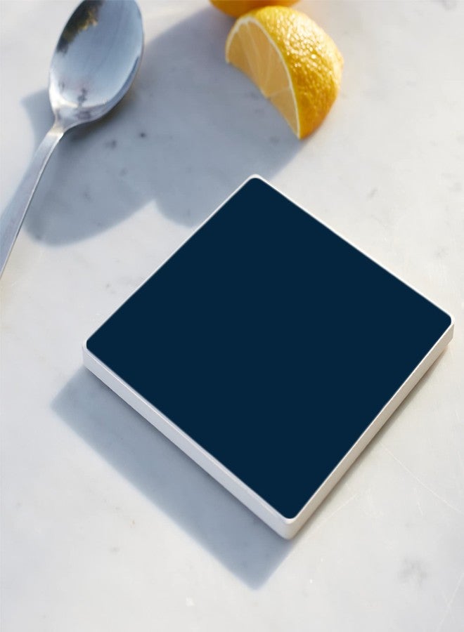 إيلانز ديزاينز مجموعة من 4 قواعد أكواب مربعة من السيراميك الماصة، لون أزرق داكن بارد، مقاس 4 × 4 بوصة - Image 5