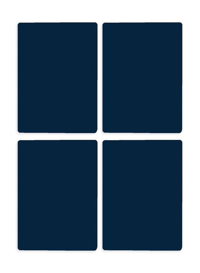 إيلانز ديزاينز مجموعة من 4 قواعد أكواب مربعة من السيراميك الماصة، لون أزرق داكن بارد، مقاس 4 × 4 بوصة - Image 1
