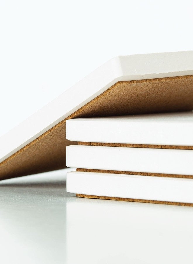 إيلانز ديزاينز مجموعة من 4 قواعد أكواب مربعة من السيراميك الماصة، لون أزرق داكن بارد، مقاس 4 × 4 بوصة - Image 3