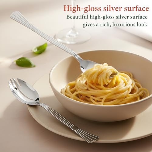 Parage 3-in-1 Stainless Steel 6 Pieces Spoon Fork Set | Spoon Cum Fork Set | Spork for Soups, Noodles| Set of 6| Length: 16 cm| Silver - Image 2