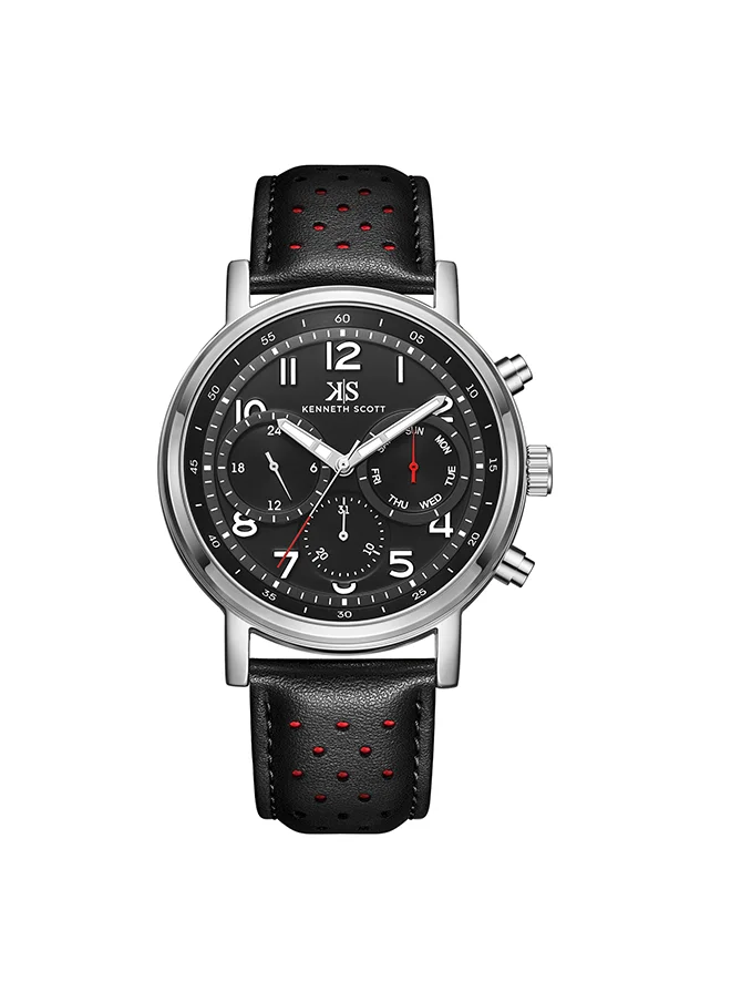 KENNETH SCOTT Men's Black  Dial Analog Watch - K24119-SLBB