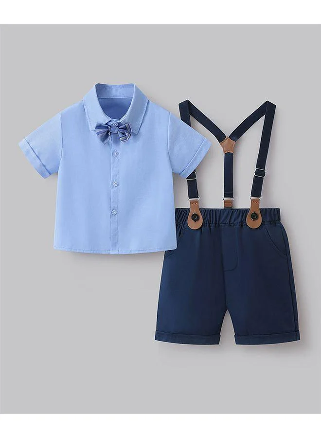 Mark & Mia Mark & Mia Solid Short Sleeves Party Suit - Blue