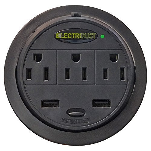 Electriduct Power Tap Grommet with Hidden Power Center w/ 3 Power and 2 USB - Image 5