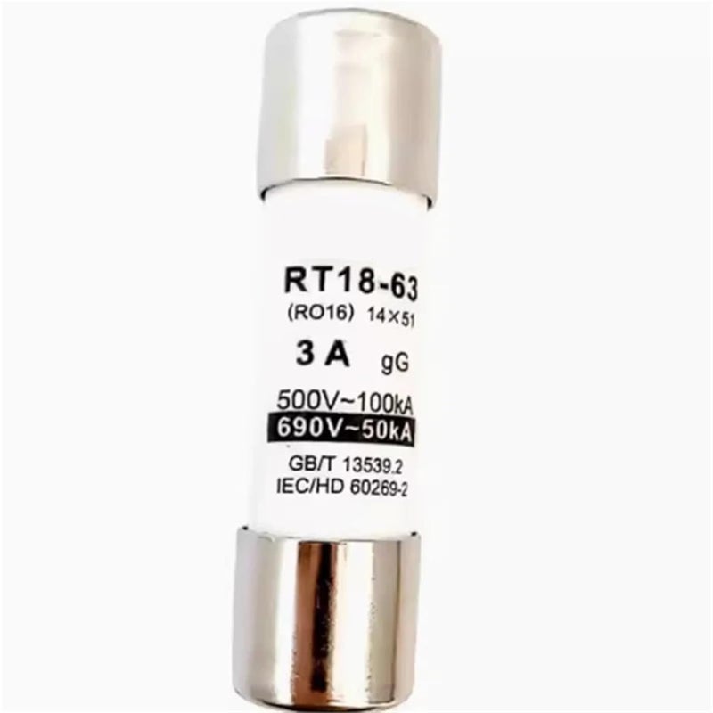 أنبوب السيراميك الأساسي للصمامات 3A الحجم R016 14x51mm من 16A إلى 63A 500V 690V - Image 2