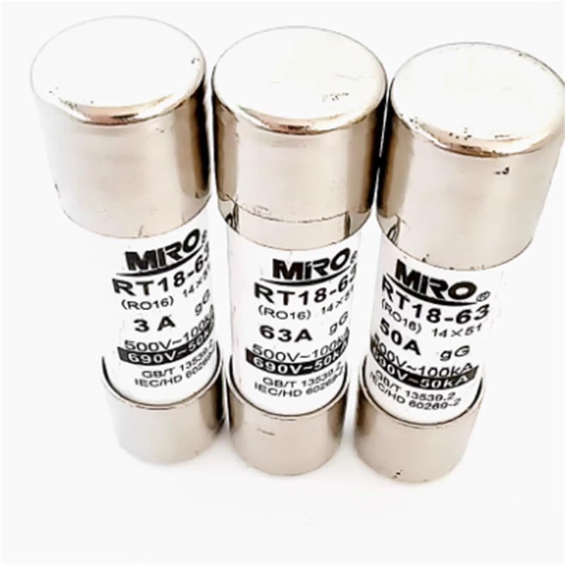 أنبوب السيراميك الأساسي للصمامات 3A الحجم R016 14x51mm من 16A إلى 63A 500V 690V - Image 5