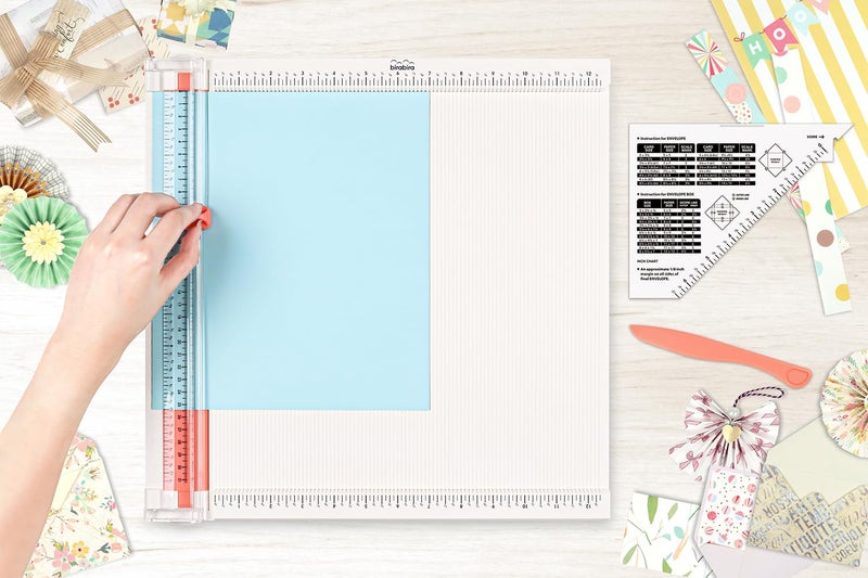 BiraBira Bira Trim and Score Board, Includes 12x12 Inch Board, Scoring Tool and Envelope Maker for Card Making - Image 2